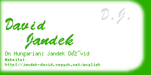 david jandek business card